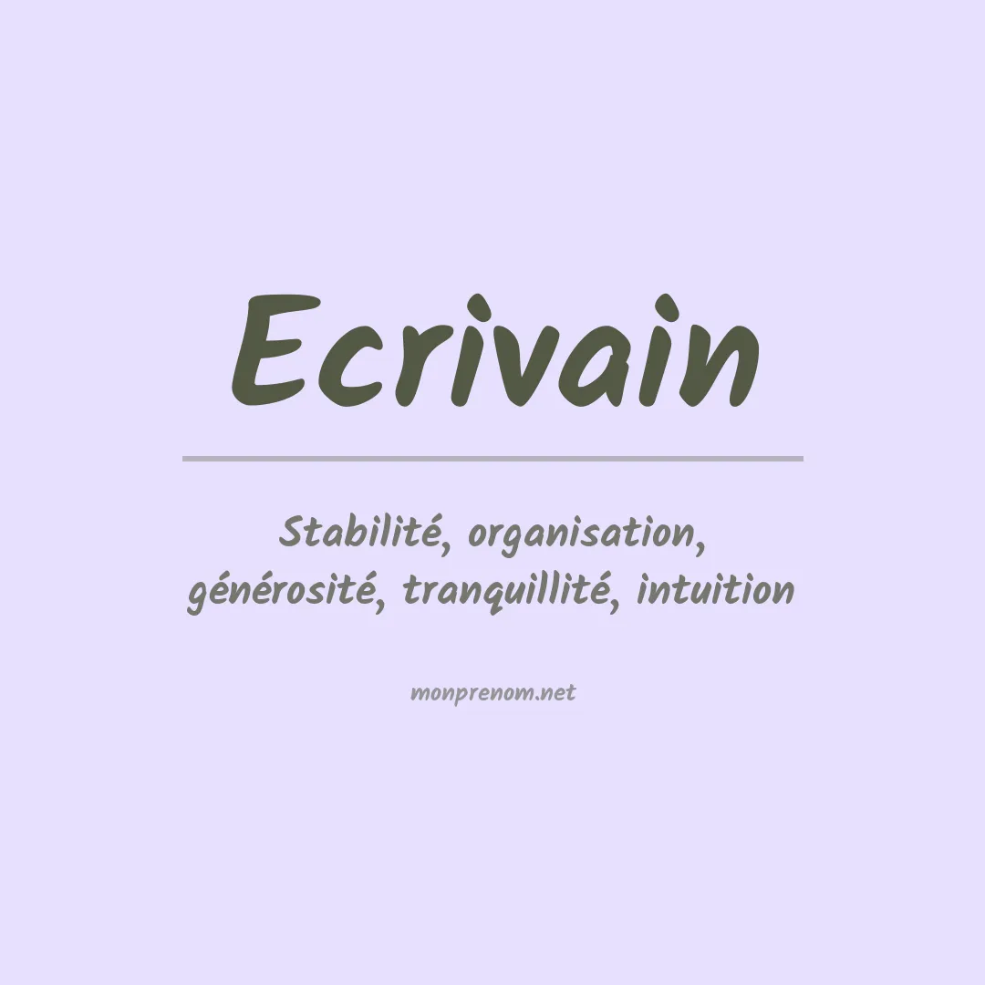 Signification du prénom Ecrivain