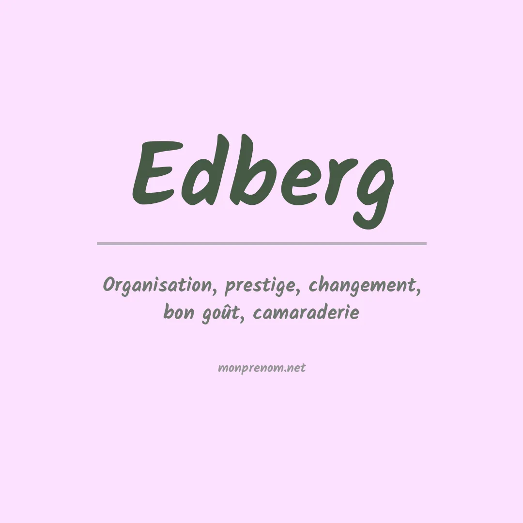 Signification du prénom Edberg