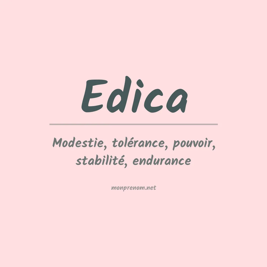 Signification du prénom Edica