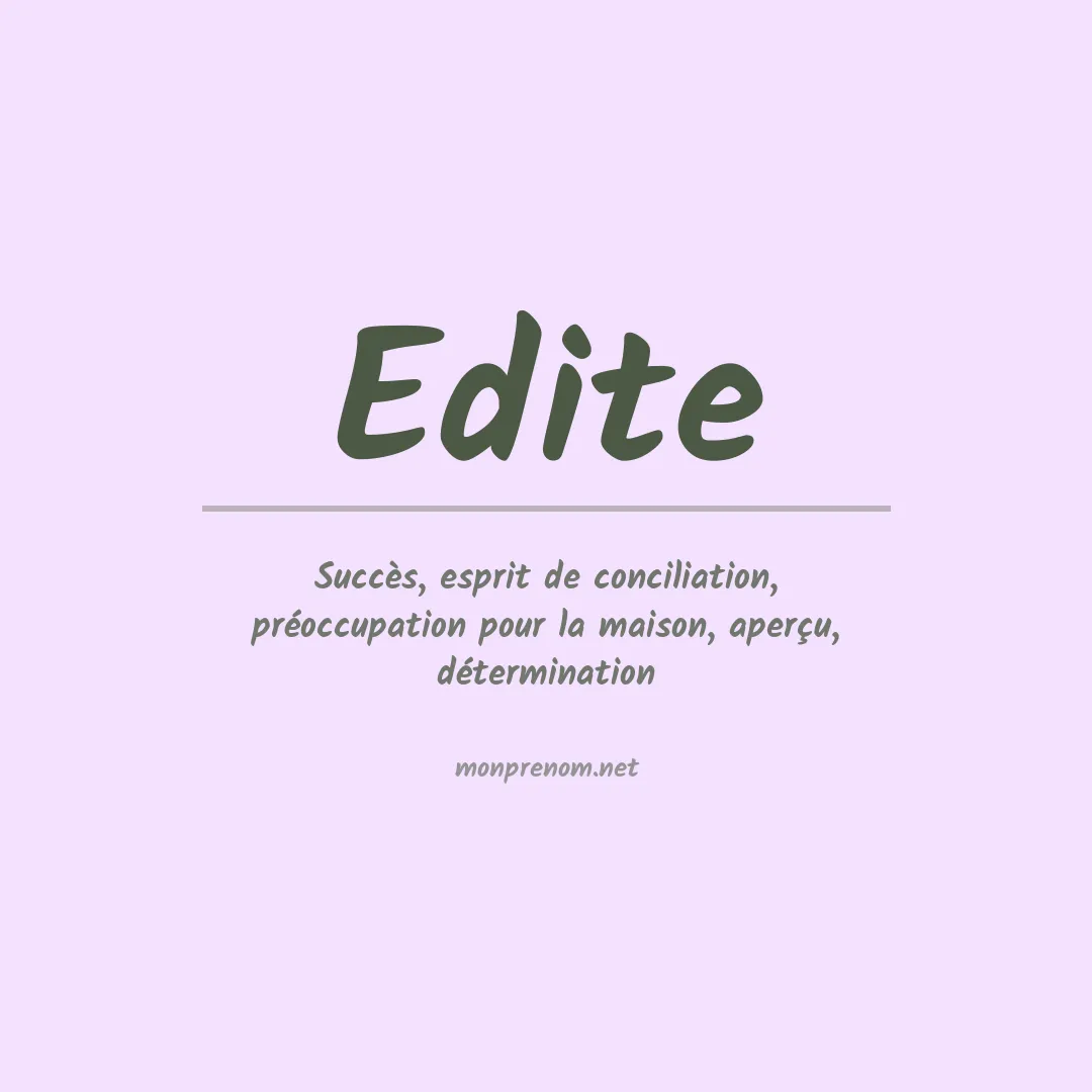 Prénom Edite