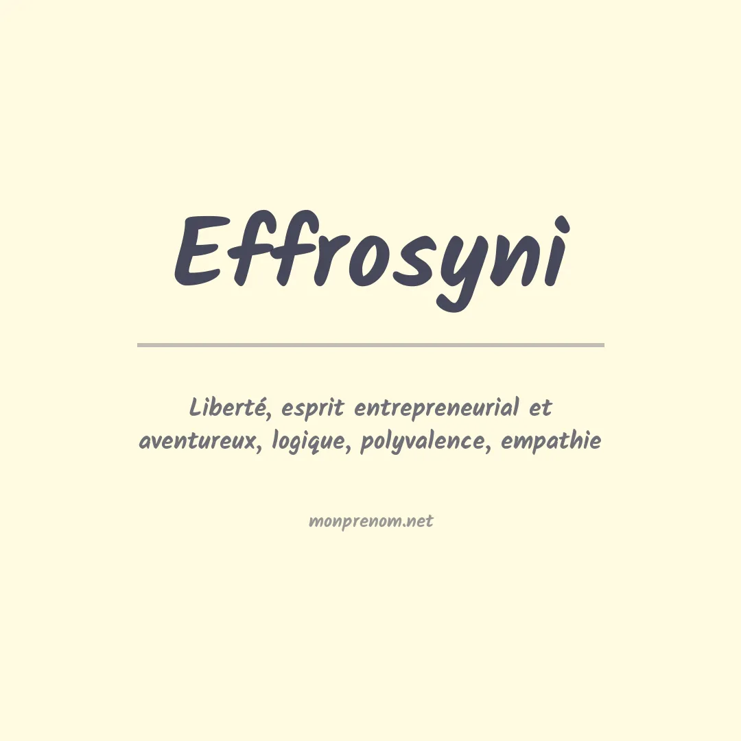 Signification du prénom Effrosyni