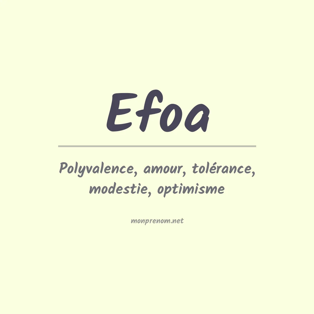 Signification du prénom Efoa