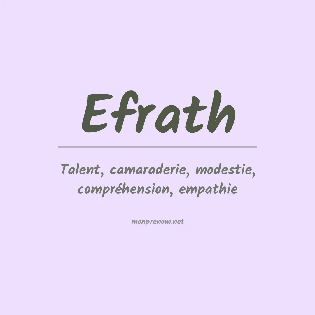Signification du prénom Efrath