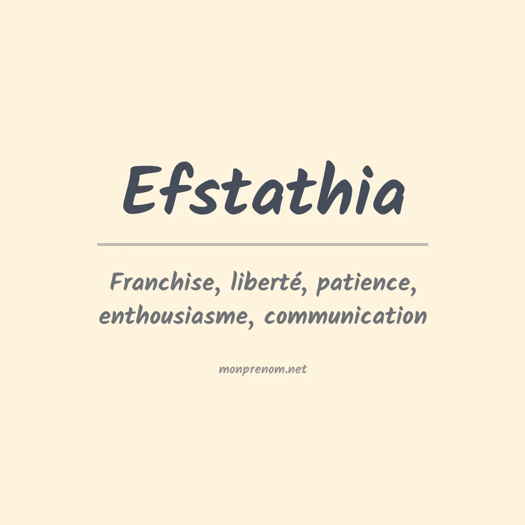 Signification du prénom Efstathia
