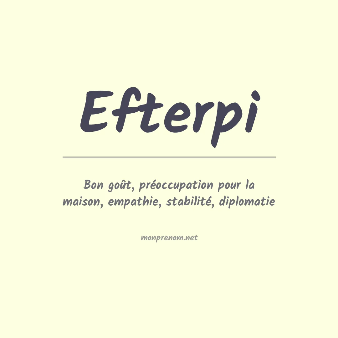 Signification du prénom Efterpi
