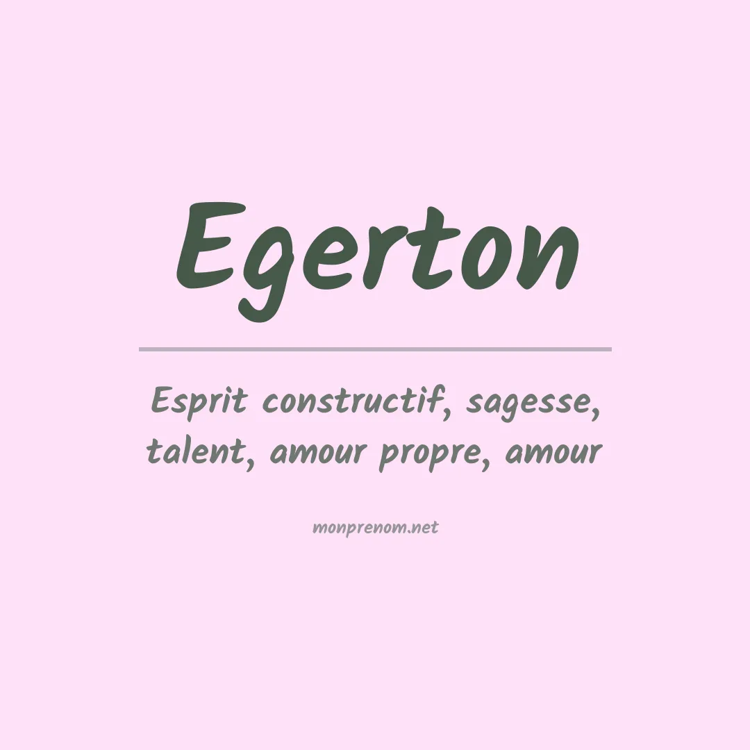 Signification du prénom Egerton
