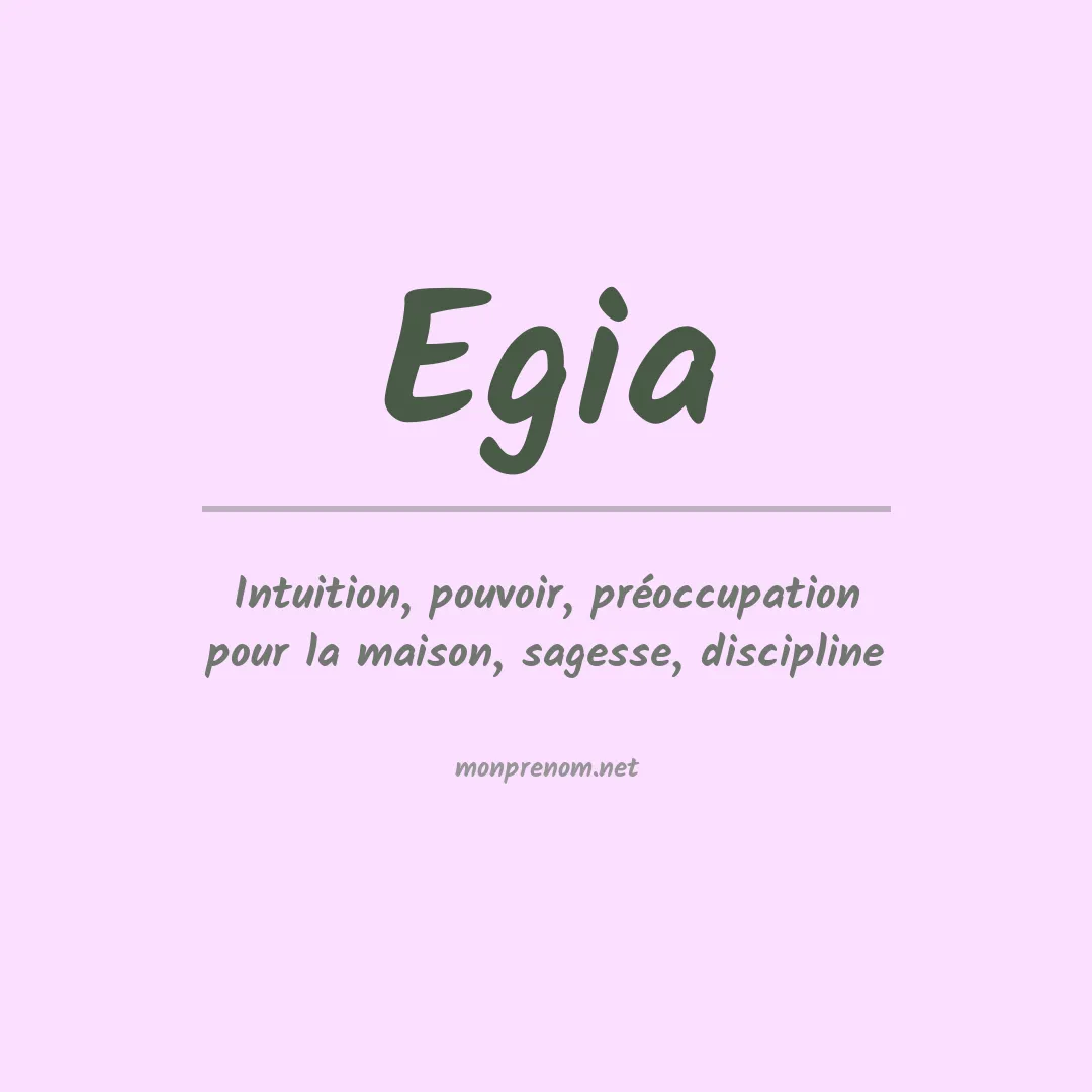Signification du prénom Egia