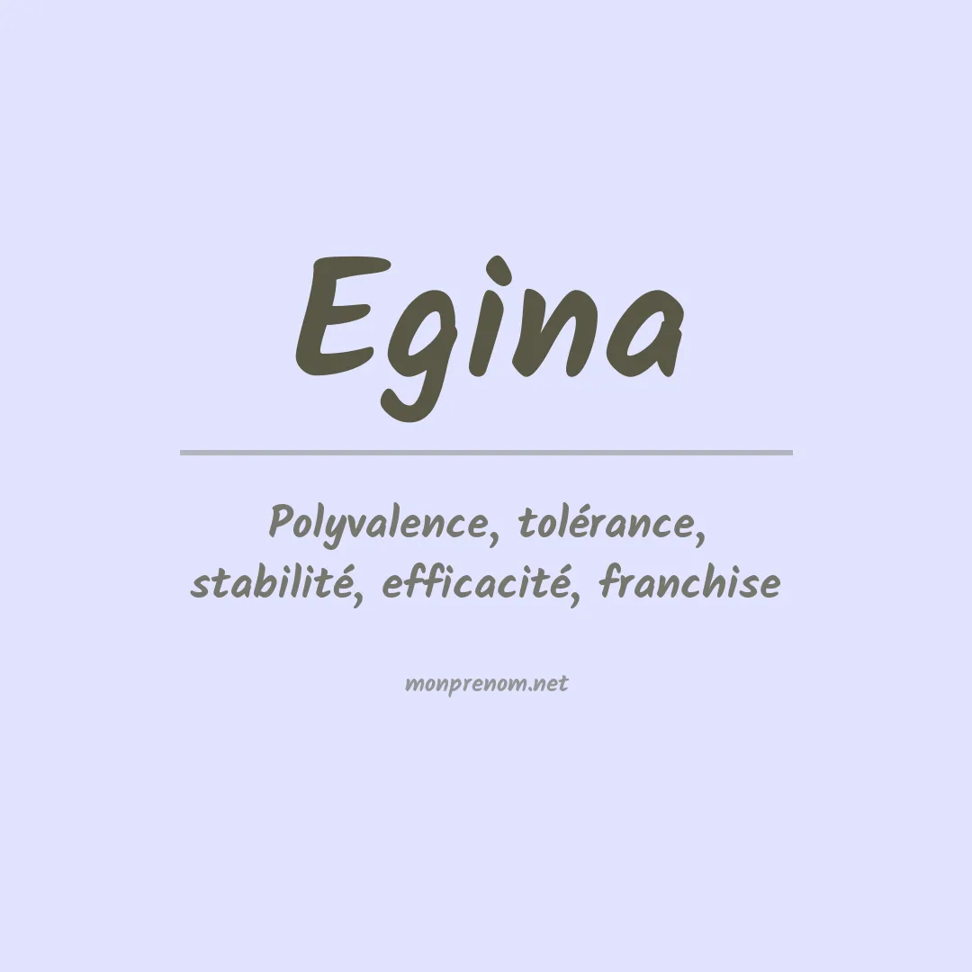 Signification du prénom Egina