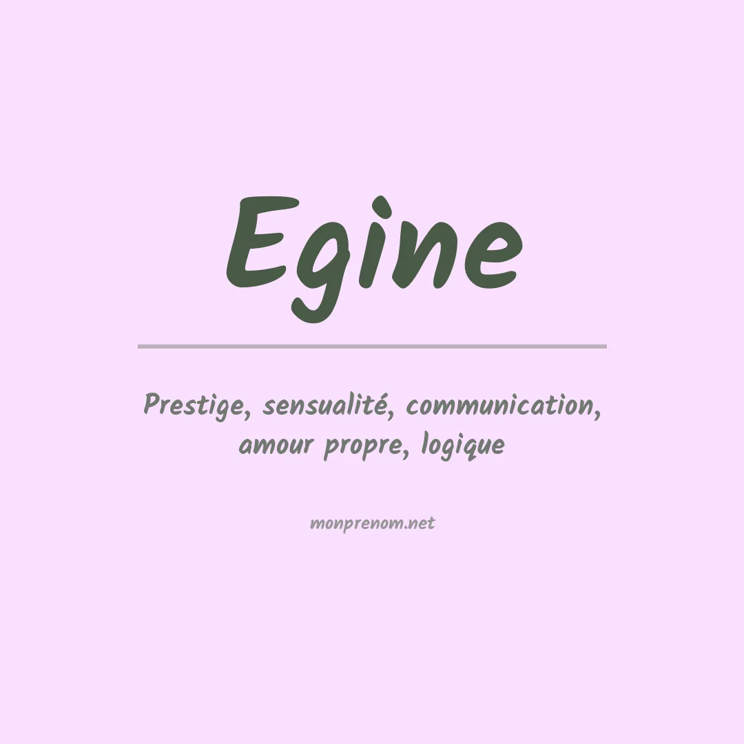 Signification du prénom Egine