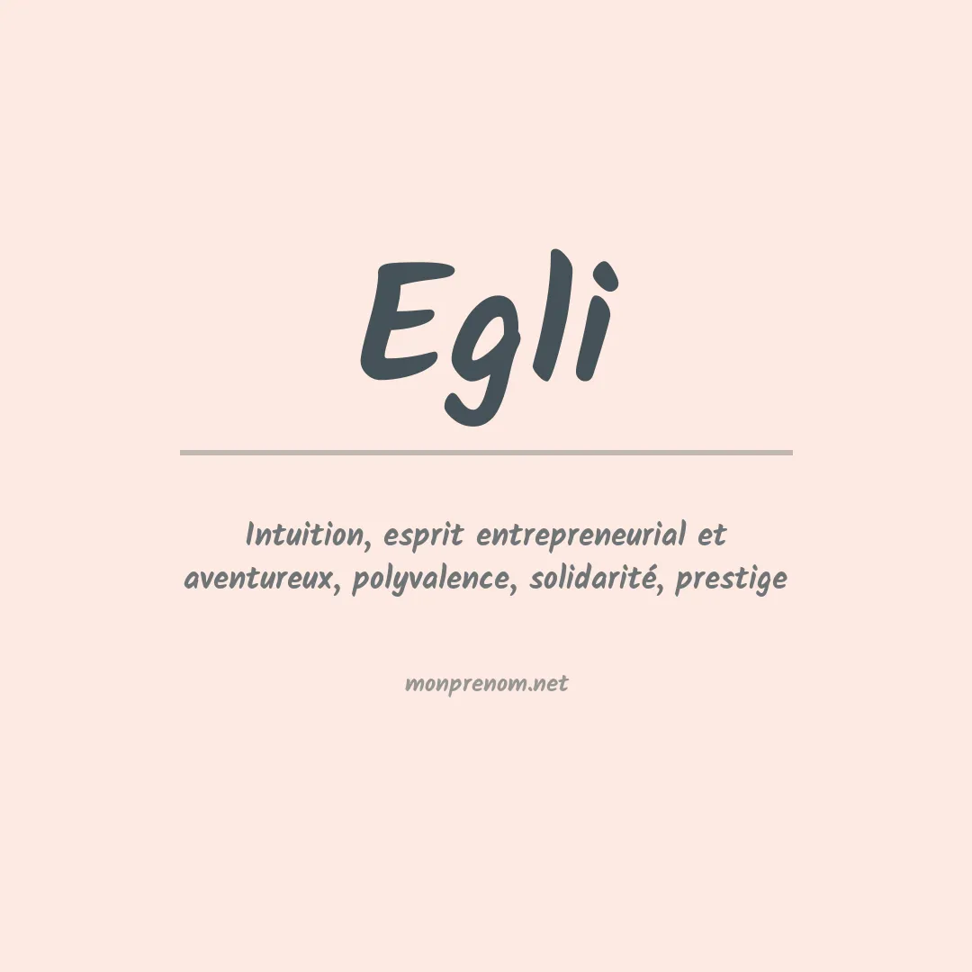 Prénom Egli