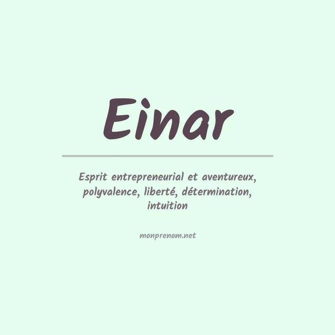 Signification du prénom Einar