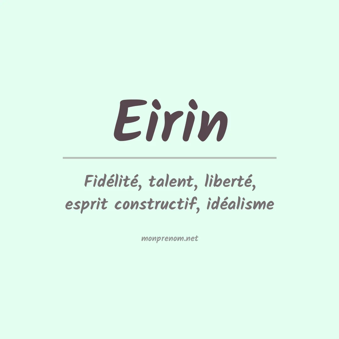 Signification du prénom Eirin