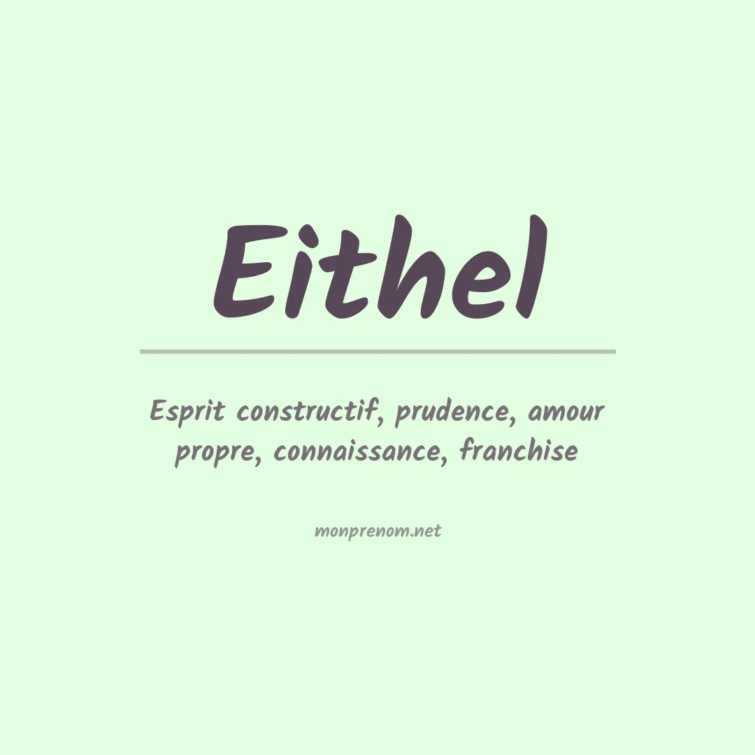 Signification du prénom Eithel