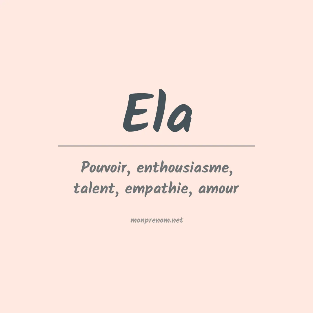 Prénom Ela