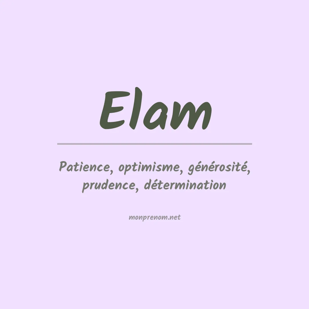 Prénom Elam