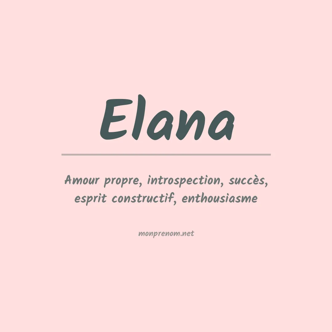 Prénom Elana
