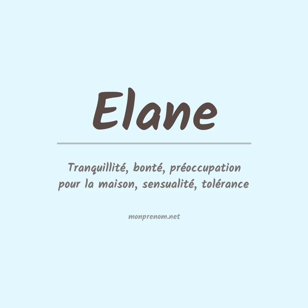 Prénom Elane