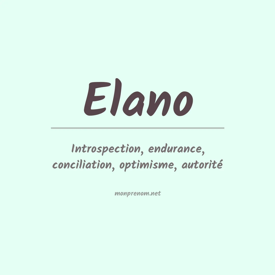 Prénom Elano