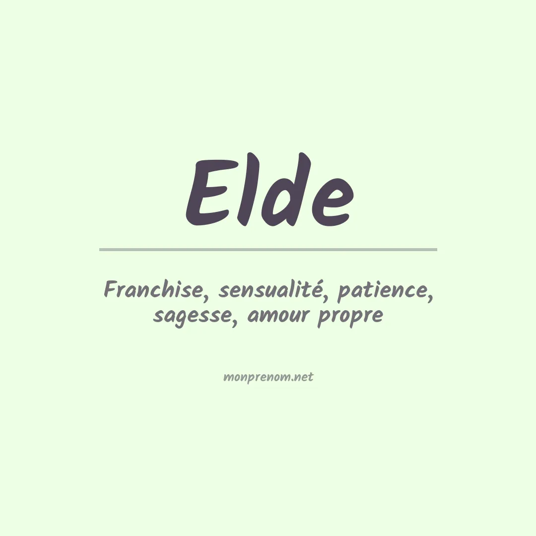 Prénom Elde
