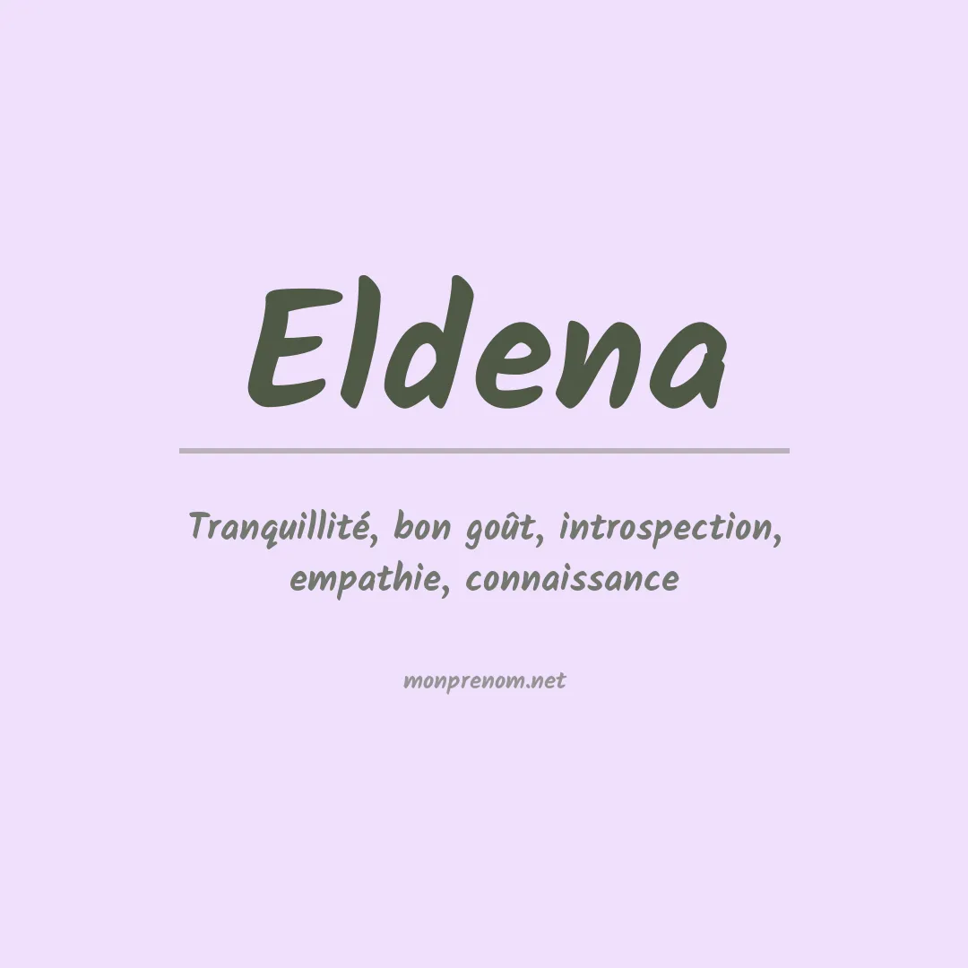 Signification du prénom Eldena