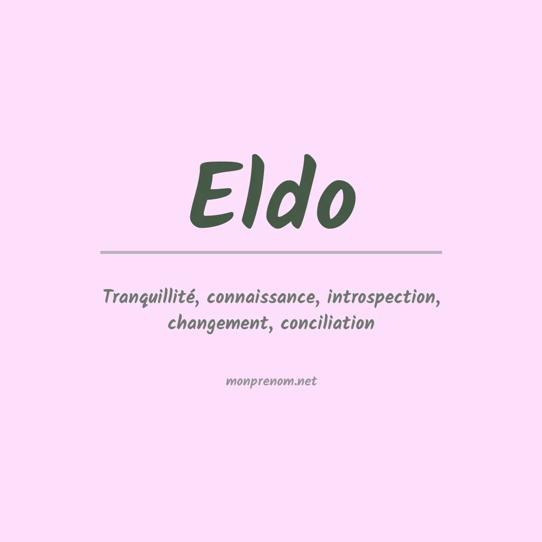 Prénom Eldo
