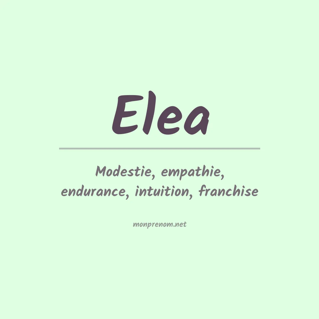Prénom Elea