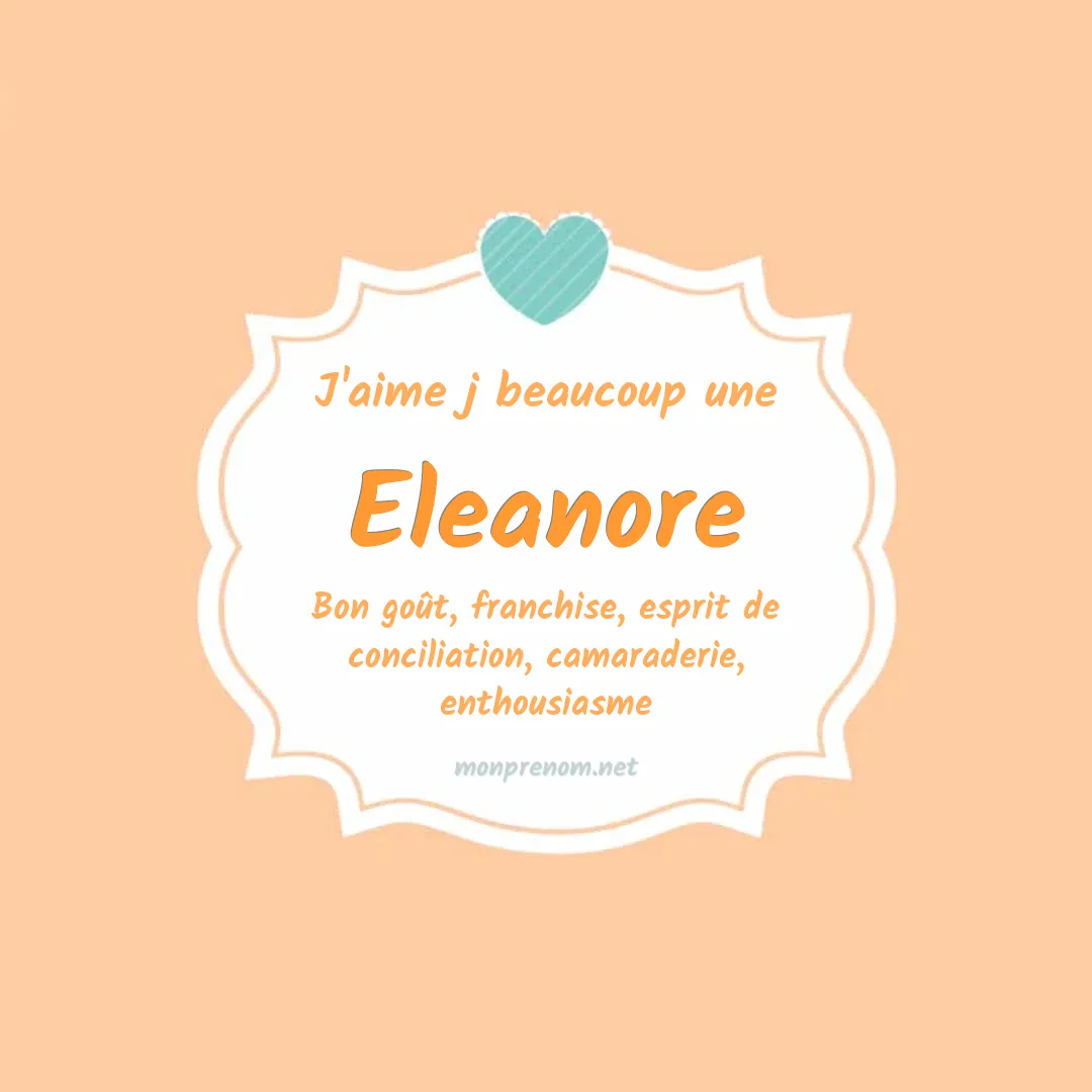 J'aime beaucoup Eleanore