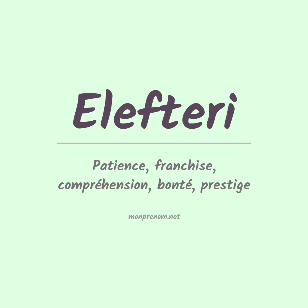 Prénom Elefteri