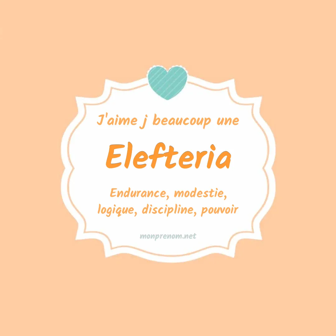 J'aime beaucoup Elefteria