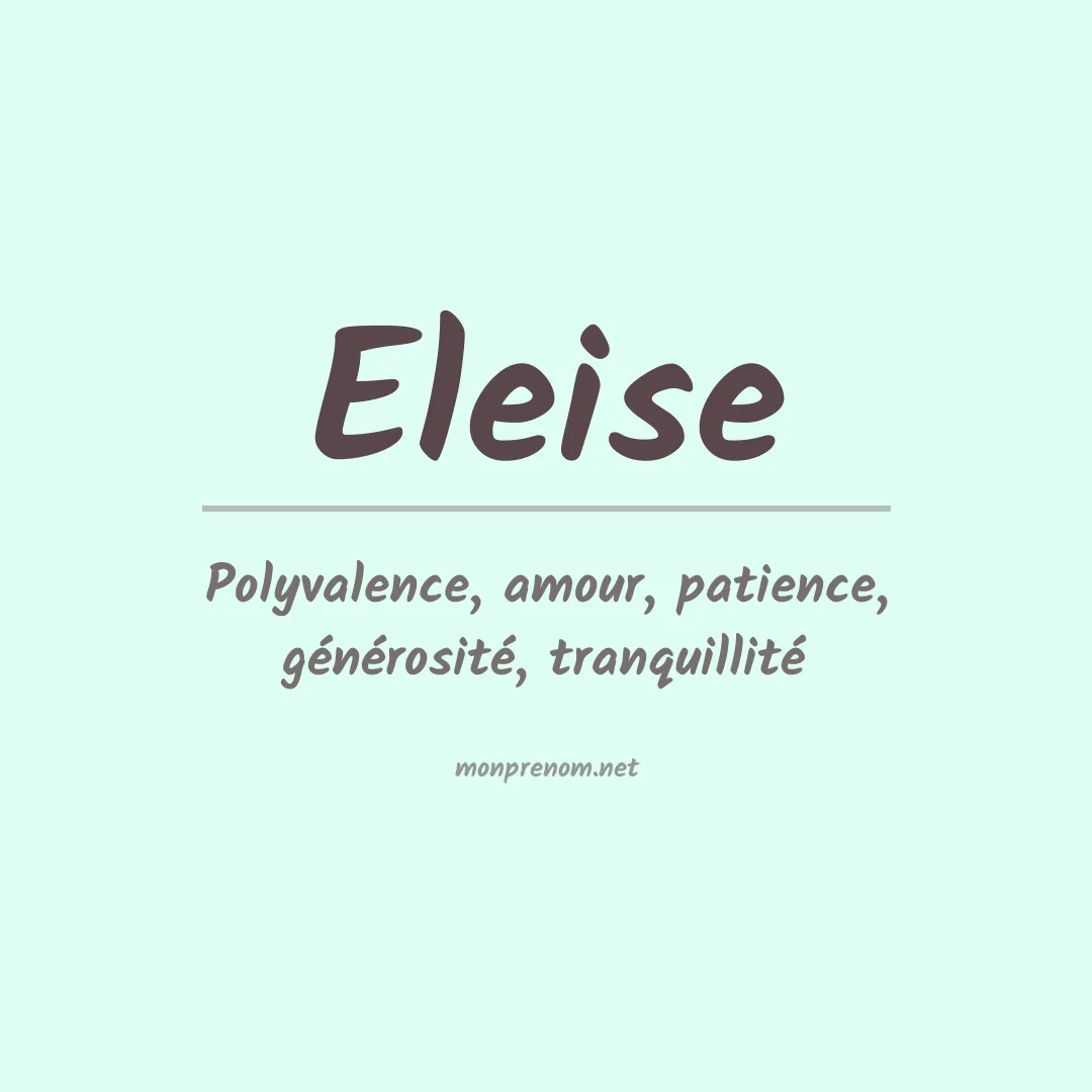 Prénom Eleise