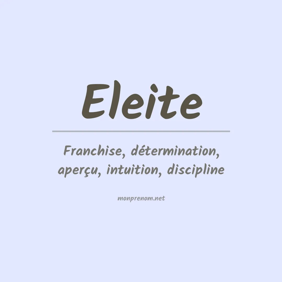Prénom Eleite