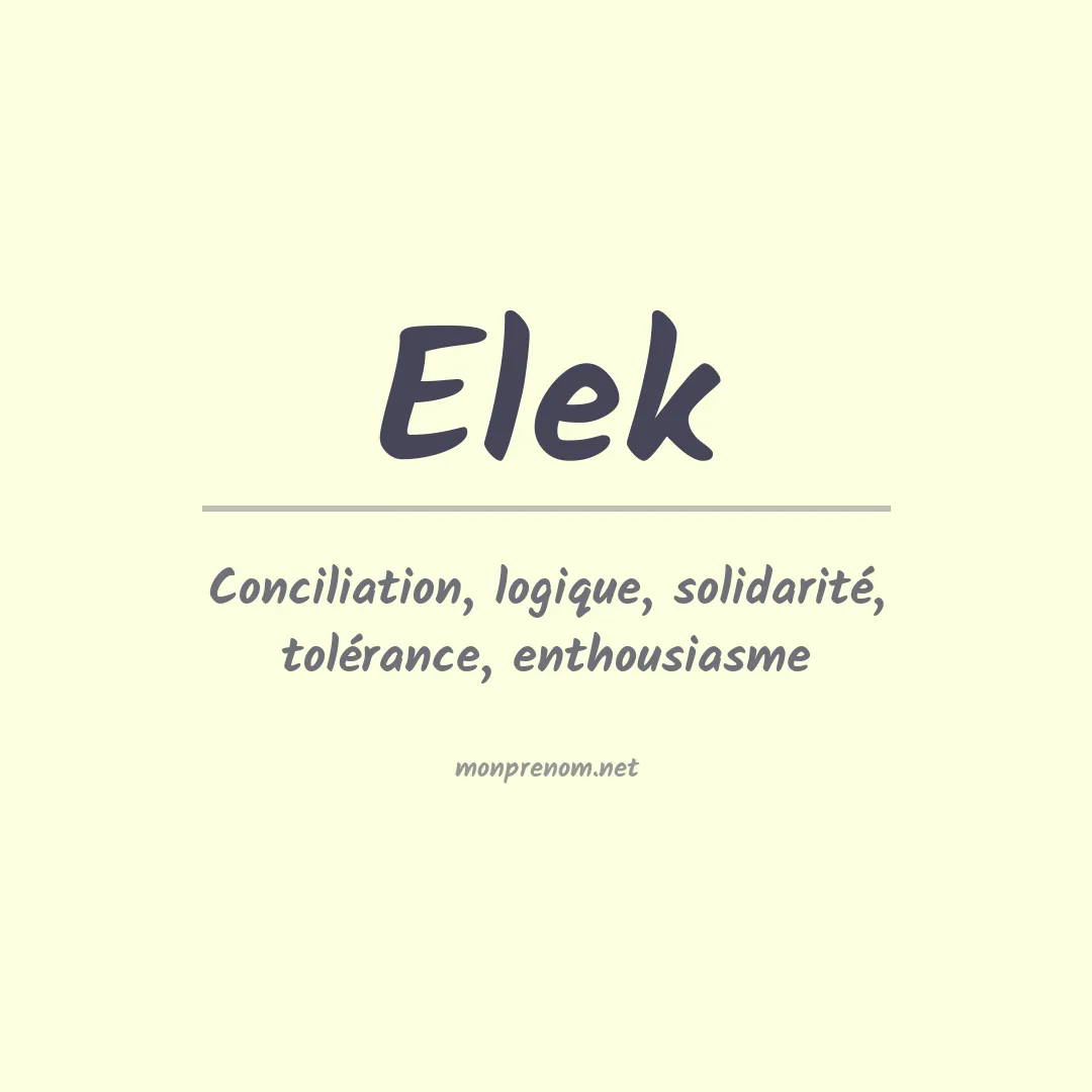 Prénom Elek