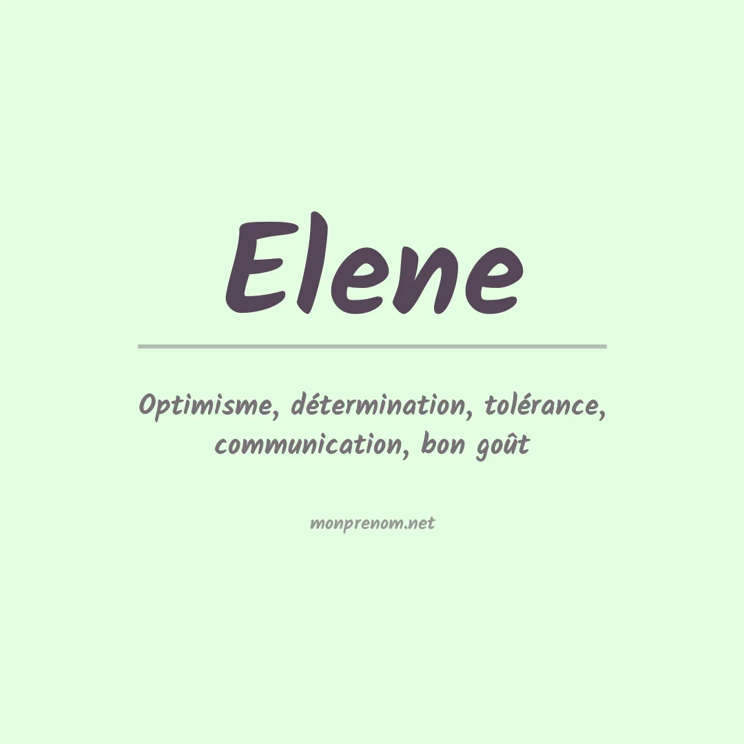 Prénom Elene