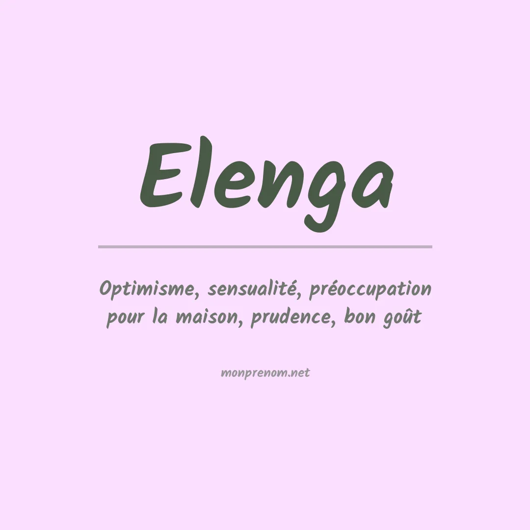 Signification du prénom Elenga