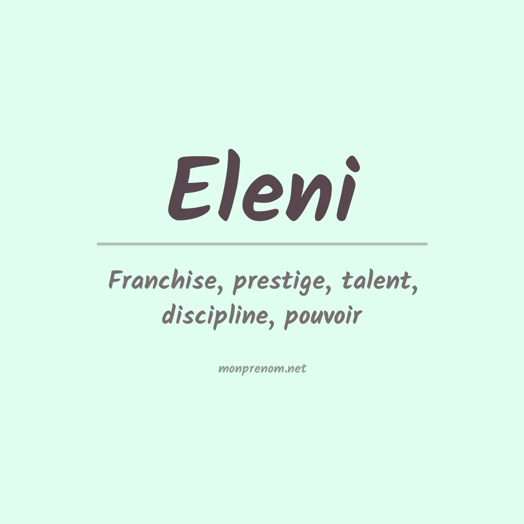 Prénom Eleni