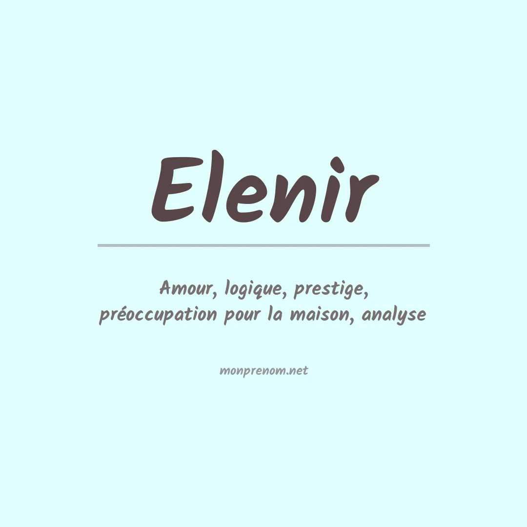 Prénom Elenir