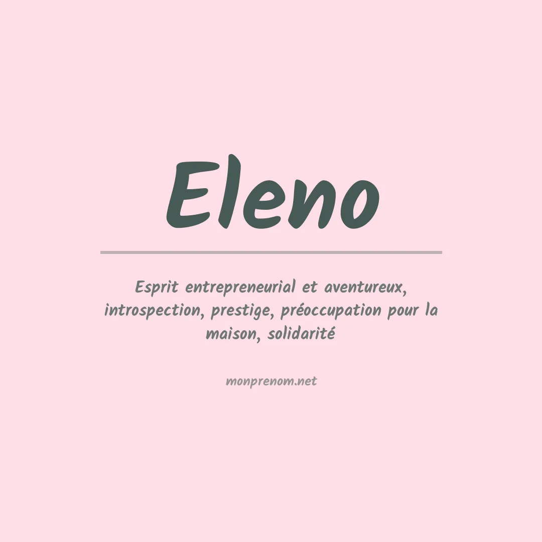 Prénom Eleno