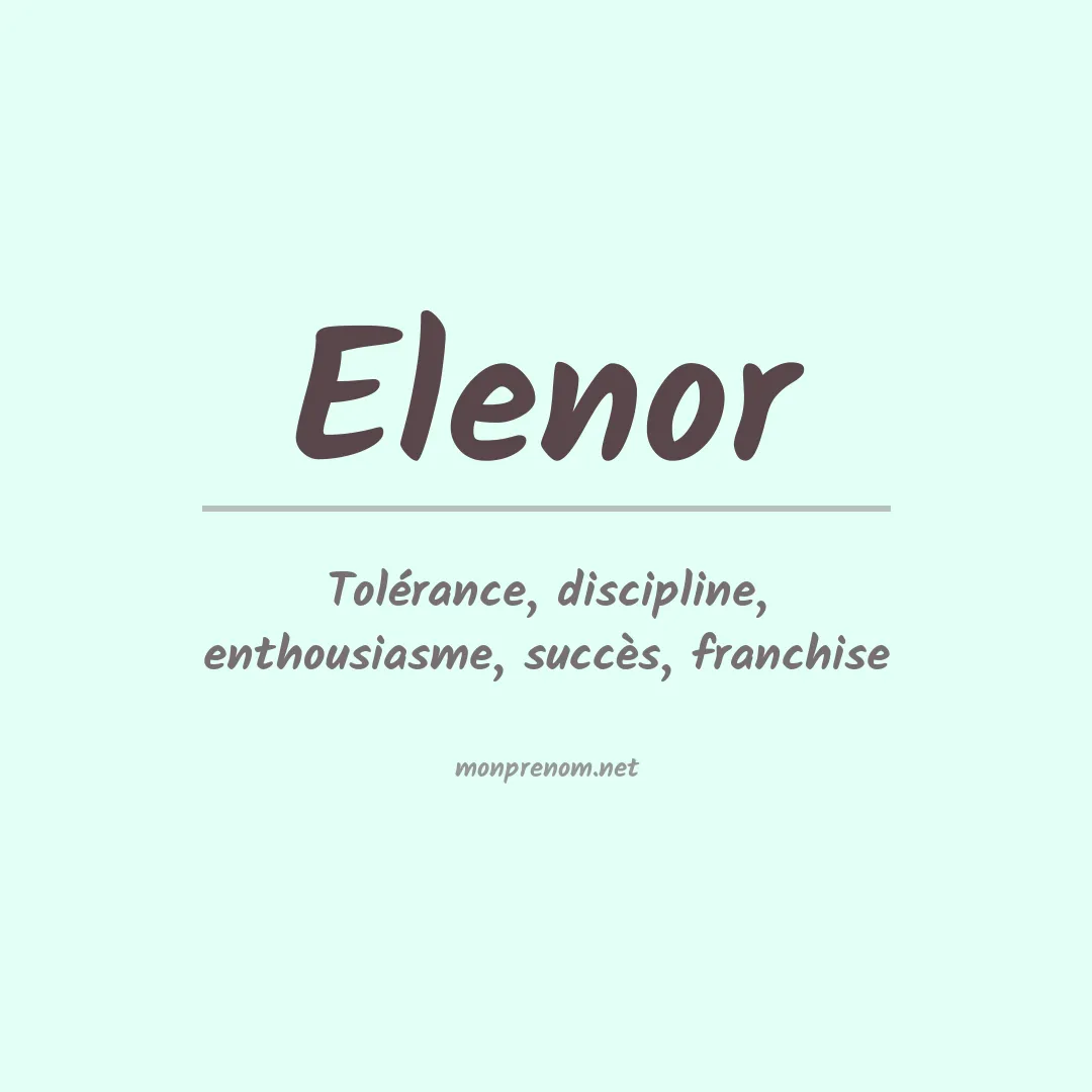 Prénom Elenor