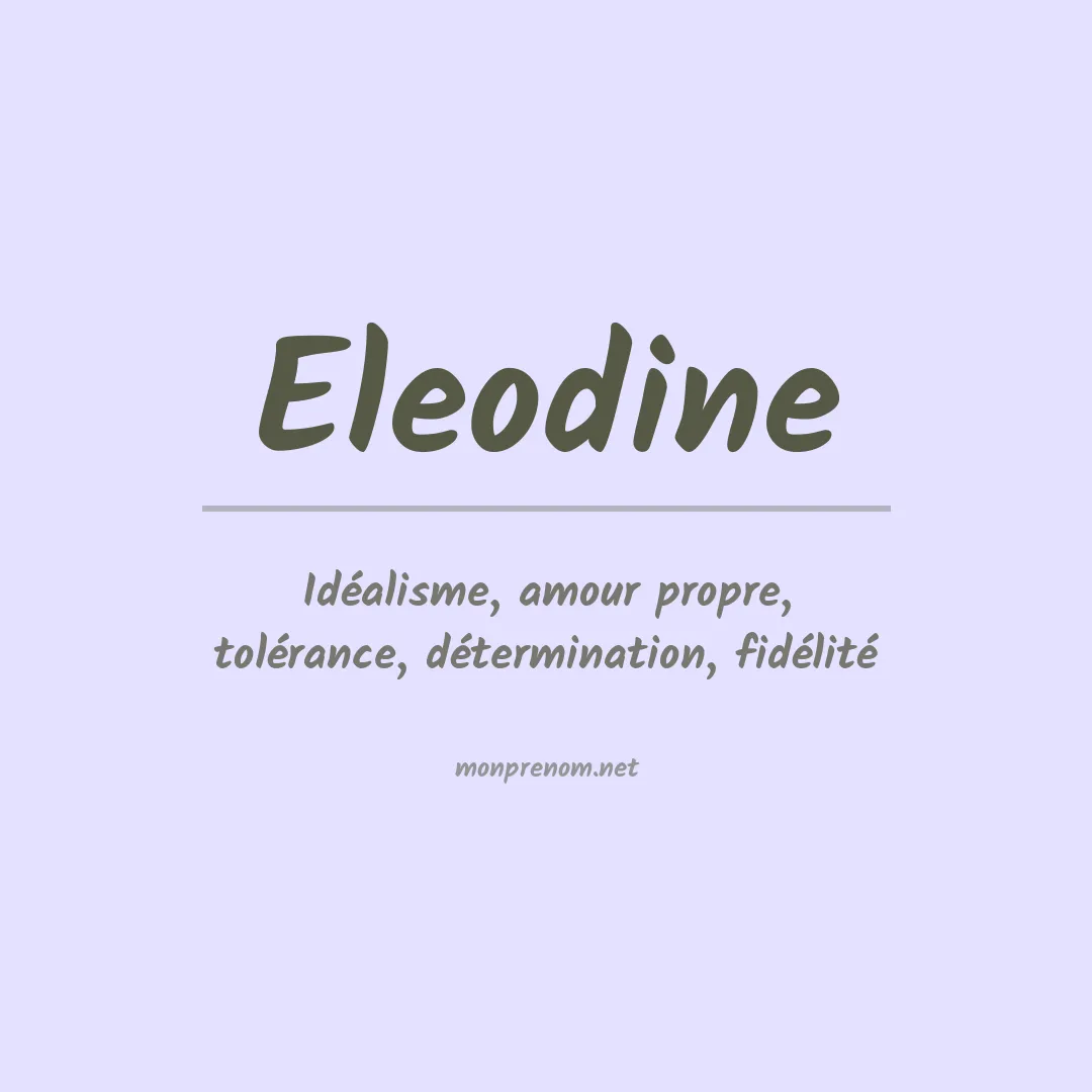 Prénom Eleodine