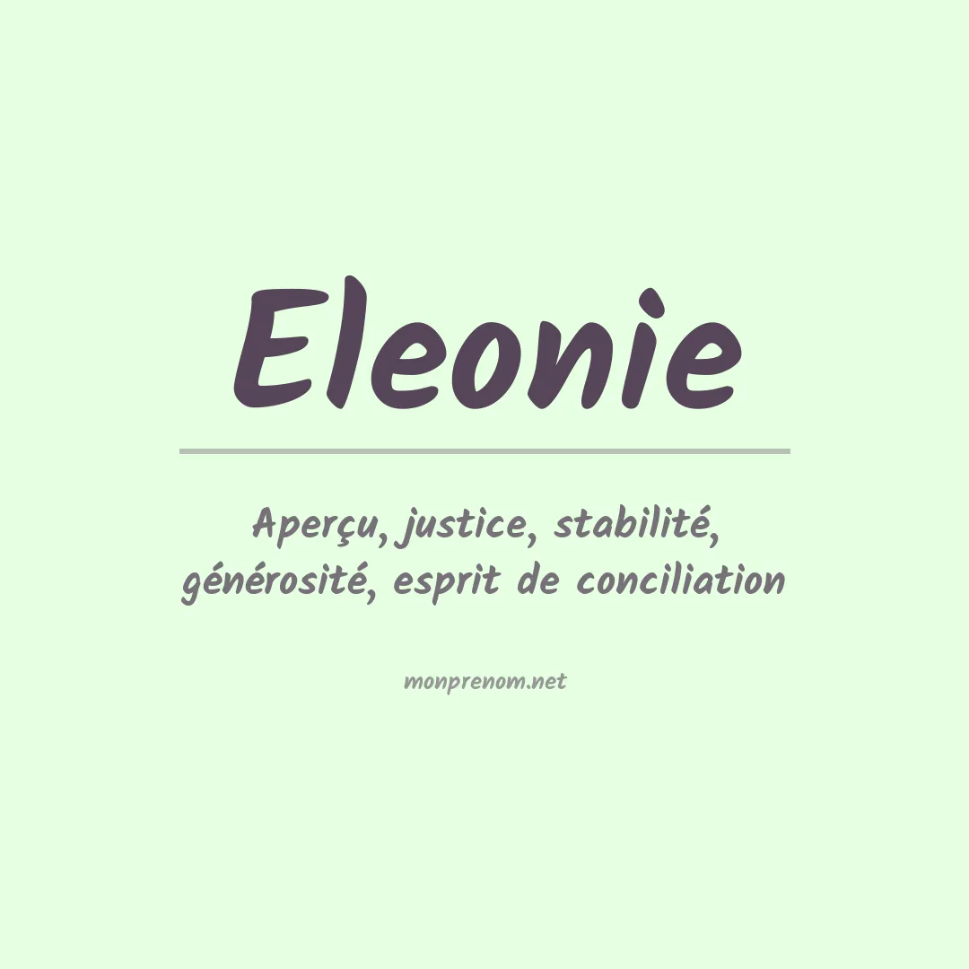 Prénom Eleonie