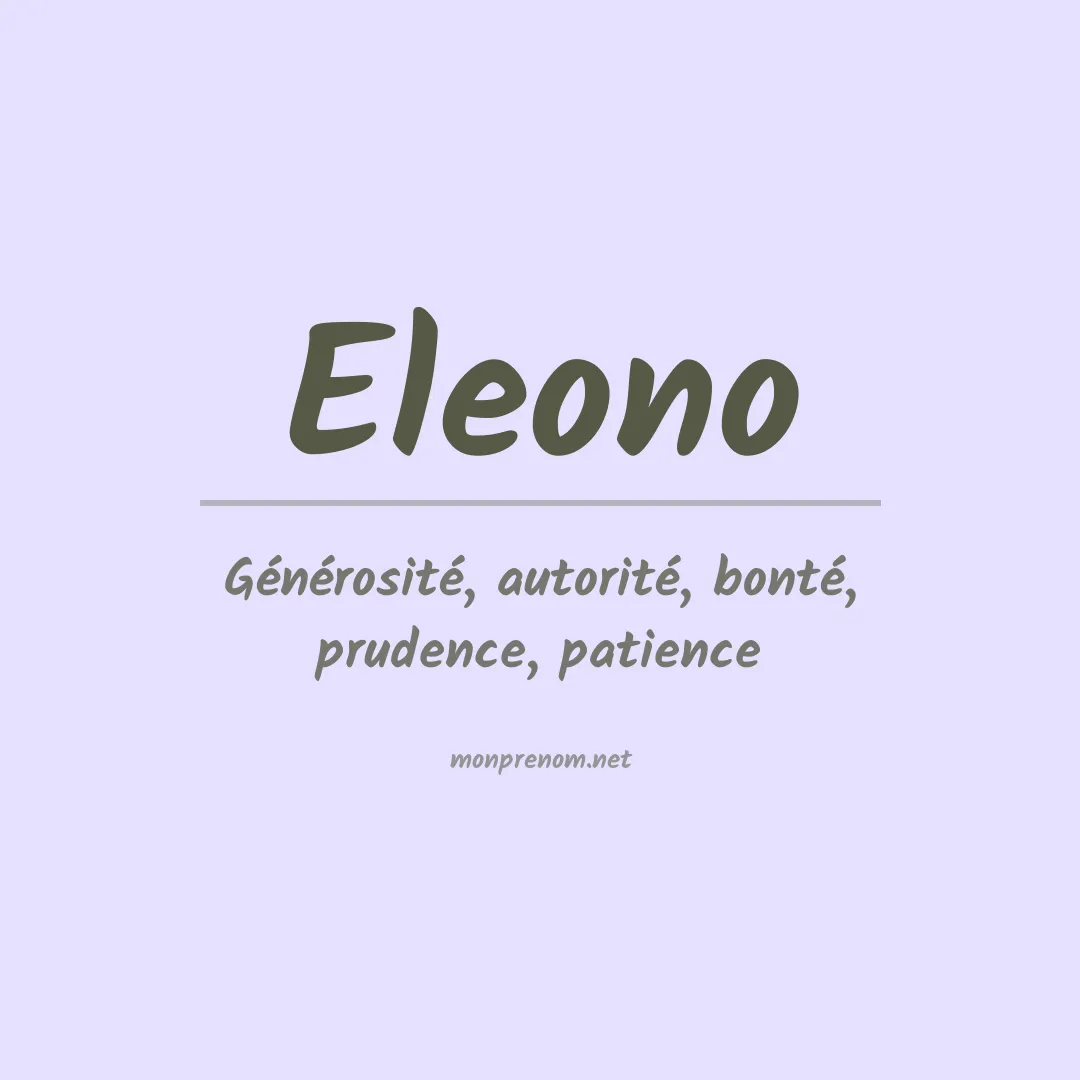 Signification du prénom Eleono