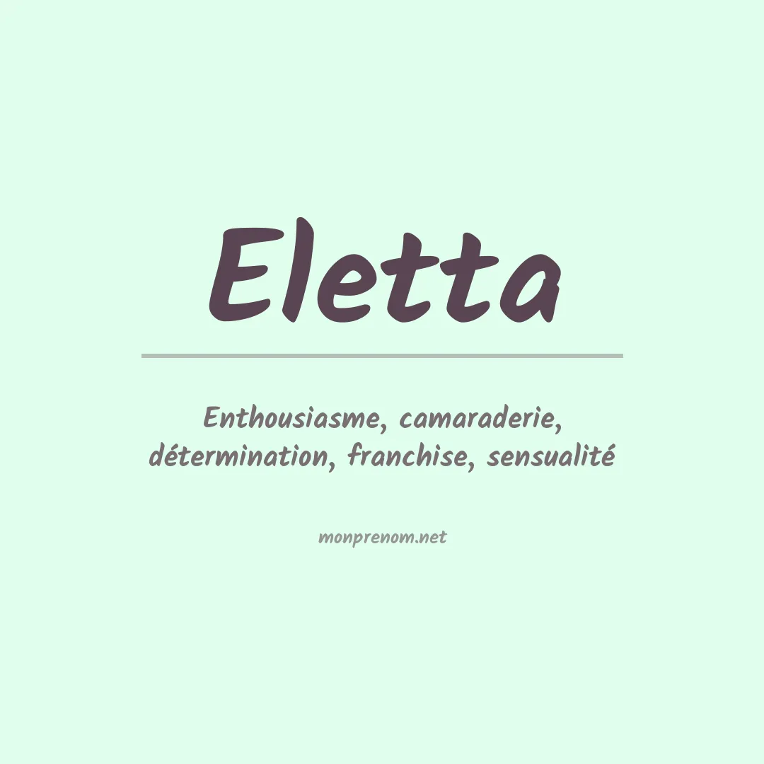 Signification du prénom Eletta