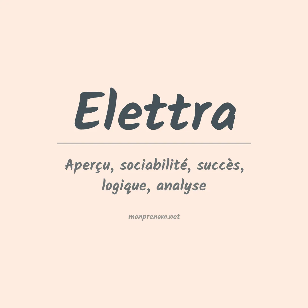Signification du prénom Elettra