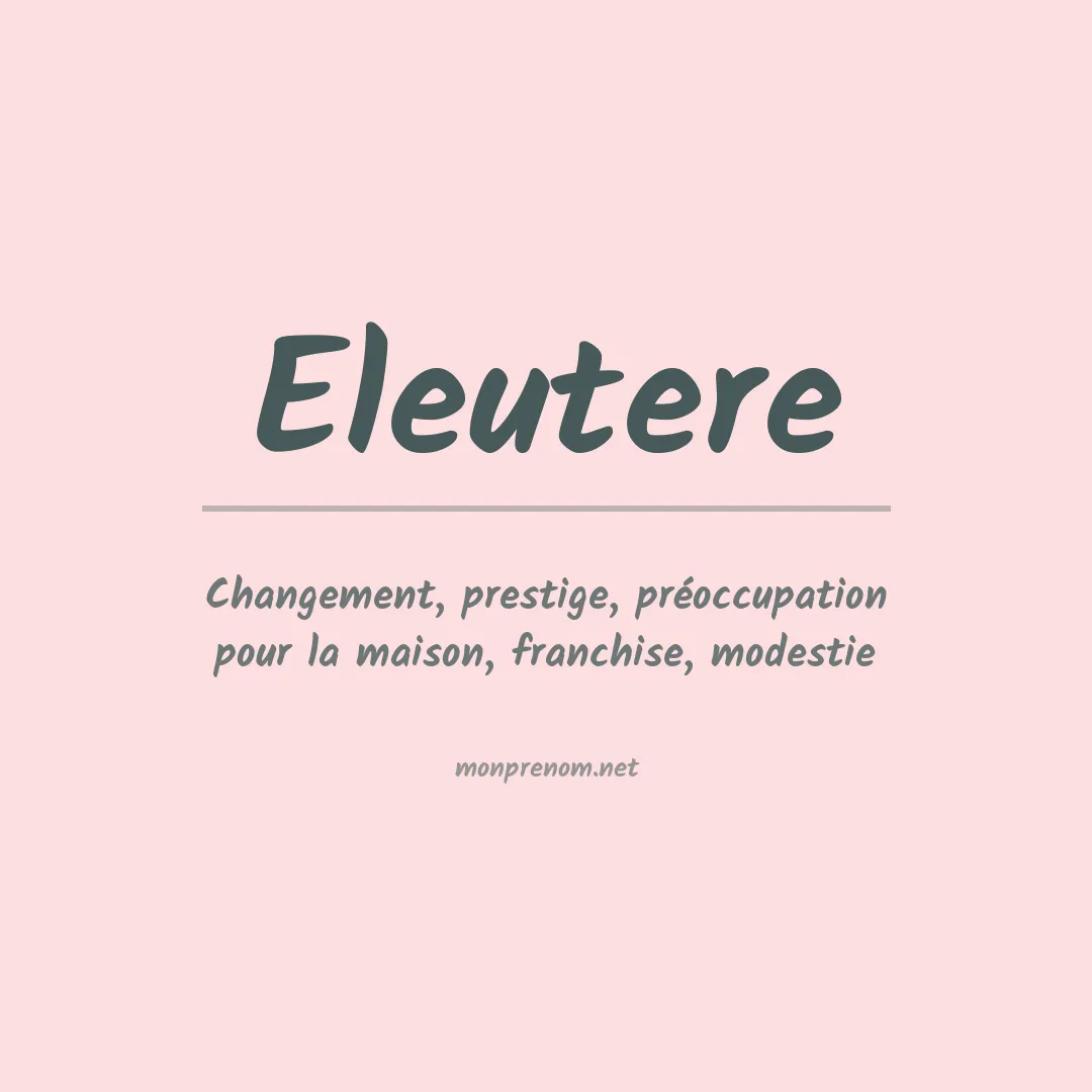 Prénom Eleutere