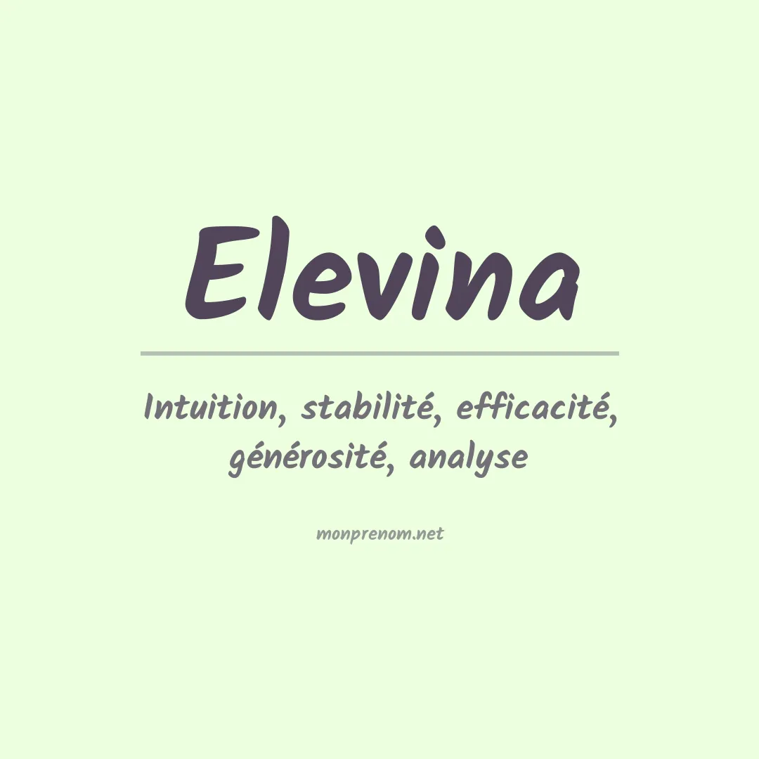 Prénom Elevina