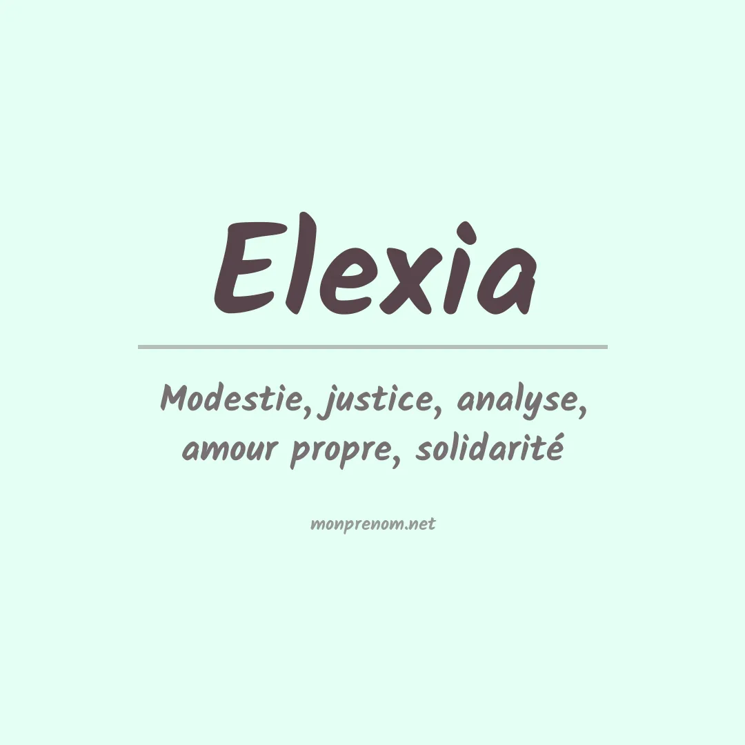 Prénom Elexia