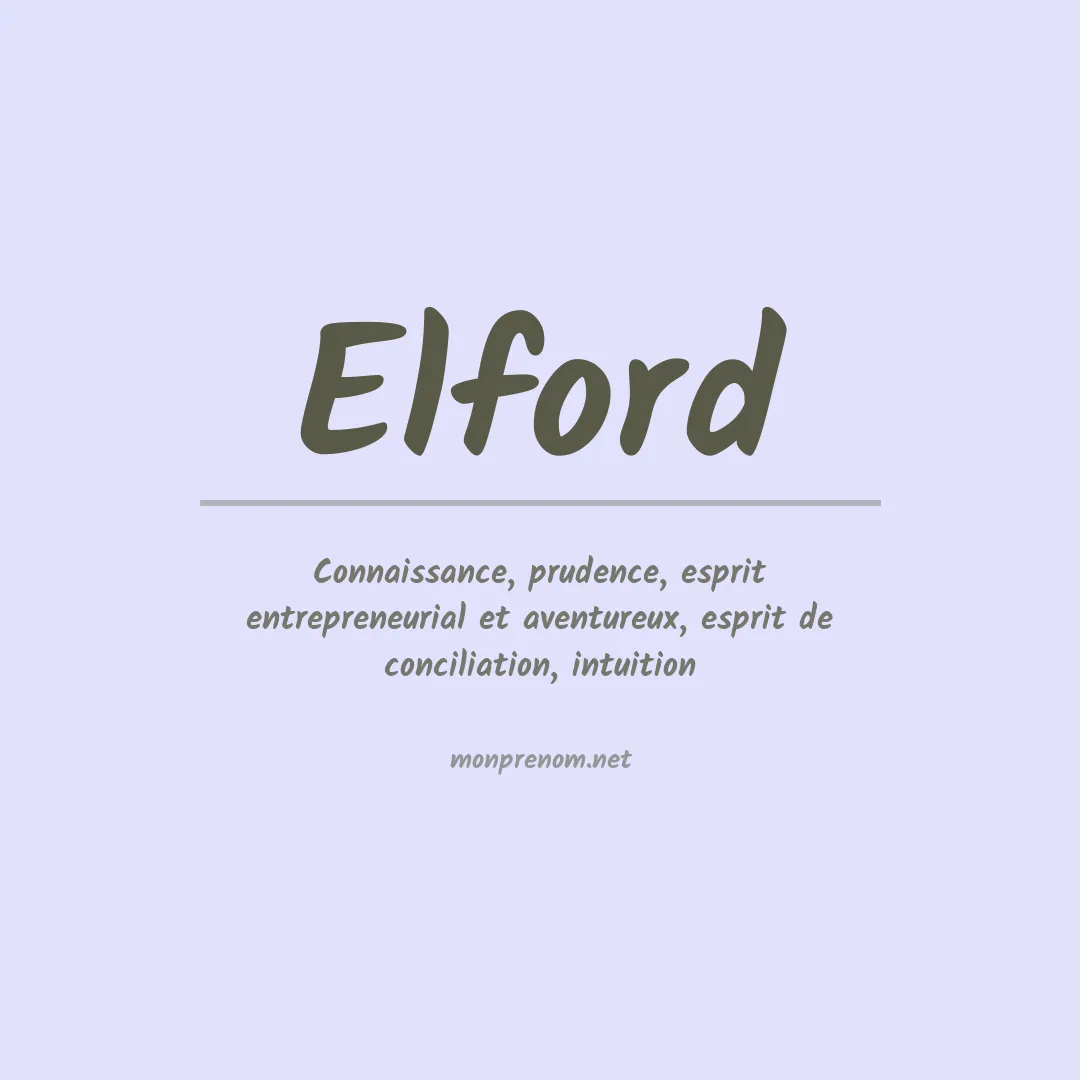 Prénom Elford