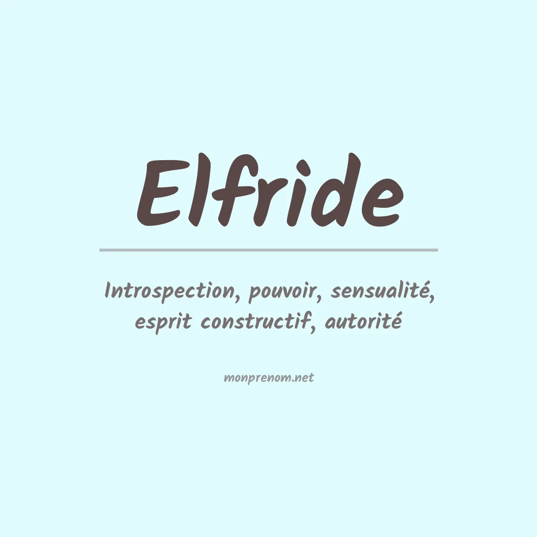 Signification du prénom Elfride