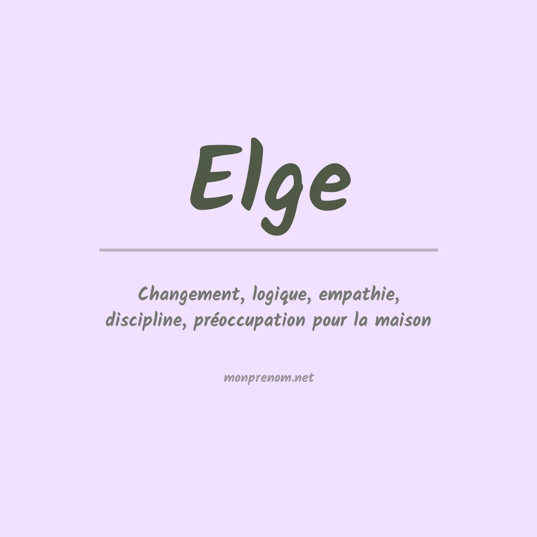 Signification du prénom Elge