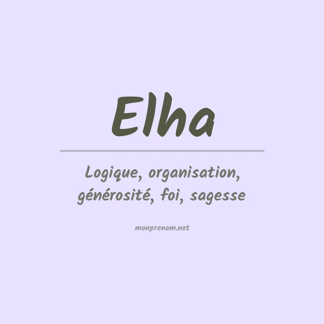 Prénom Elha